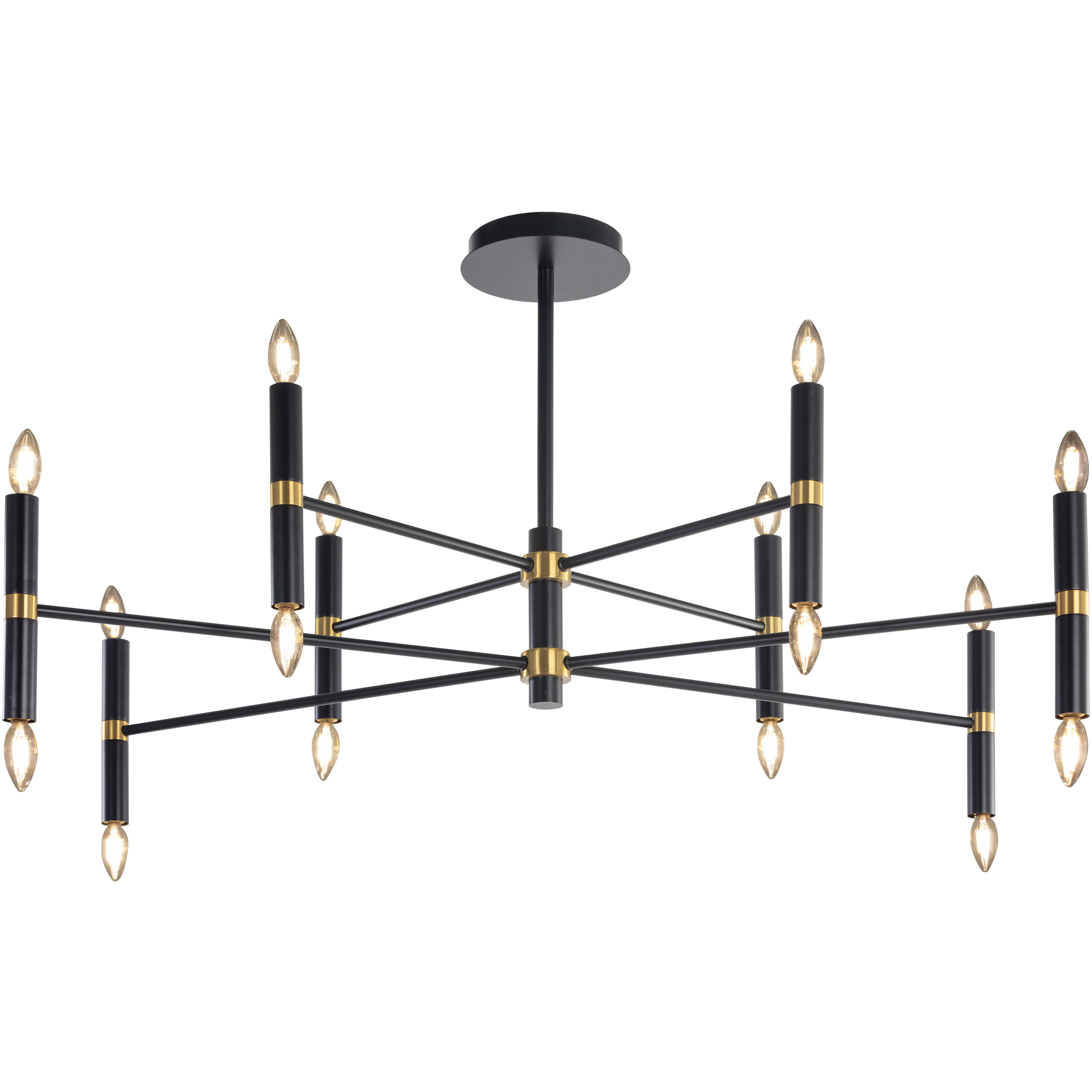 Briggs LED 50.75 inch Black / Brass / Black Chandelier Ceiling Light